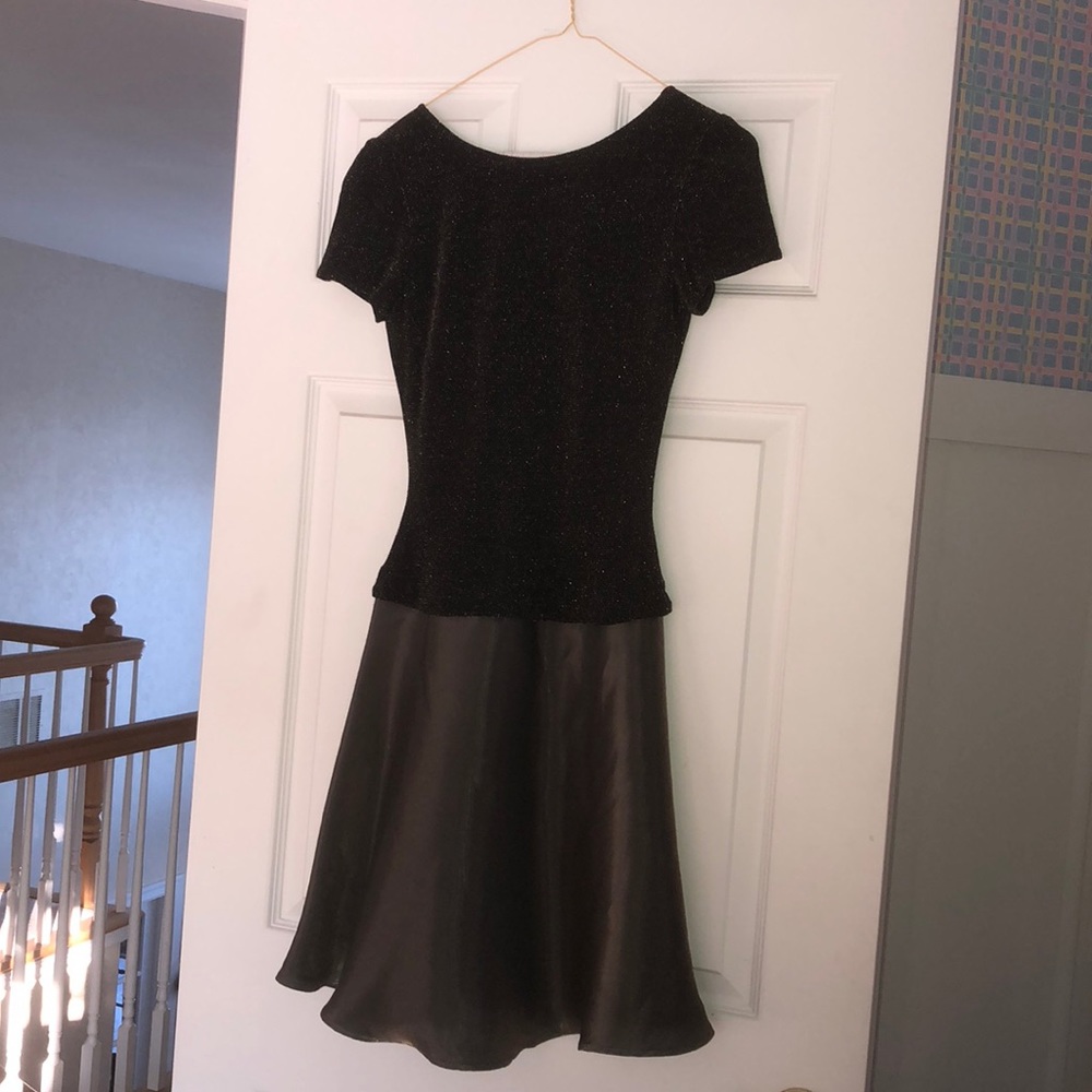 Knee length gold tone cocktail dress